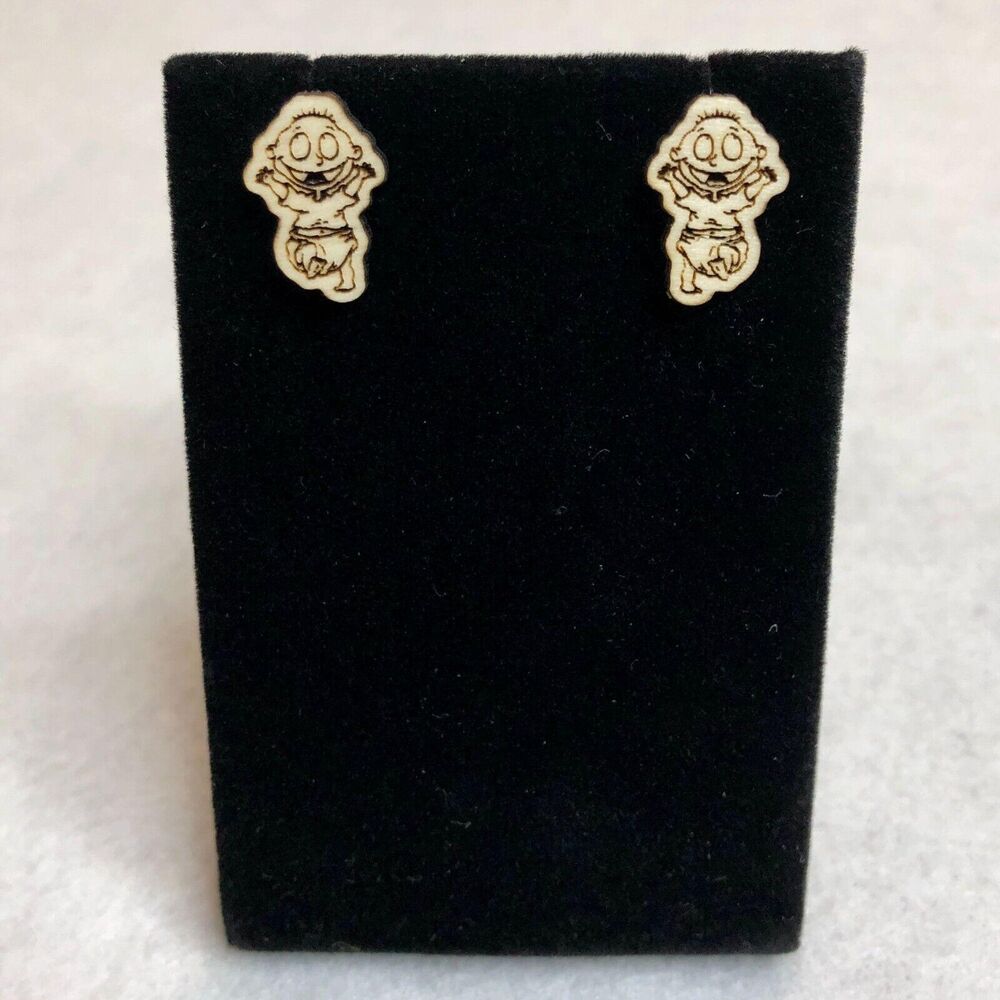 Rugrats Tommy Wood Stud Earrings